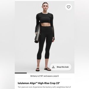 lululemon align  Black High-Rise Crop Leggings 23”